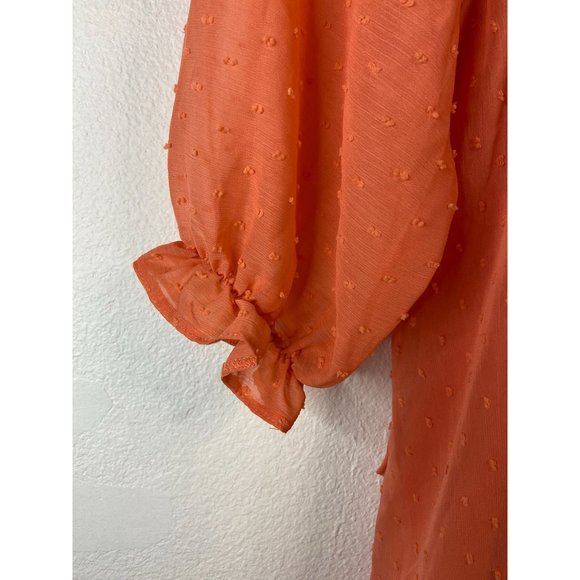 ASOS design women's 16 coral orange fit and flare knee length lined sundress - Picture 4 of 7